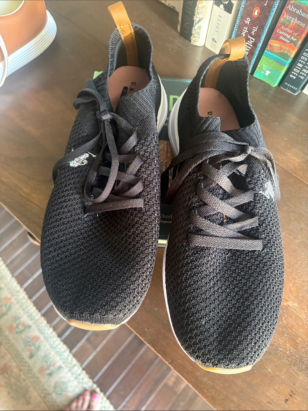 U.S. Polo Assn. Black Knit Lace-Up Women's Sneakers